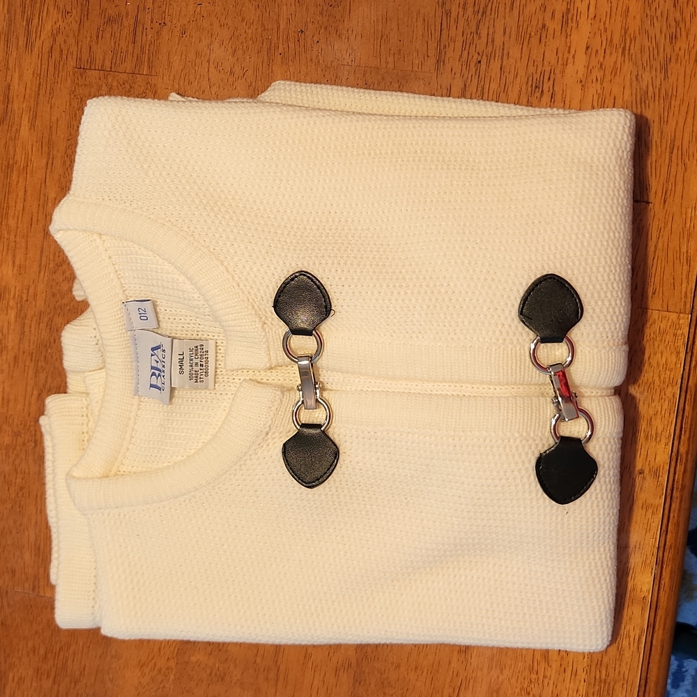 BFA Classics white cardigan sweater